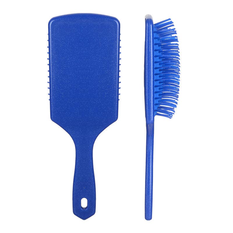 Rectangular Plastic Hair Brush, 23.5×7.5 cm - Blue