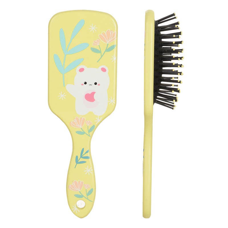 Rectangular Plastic Hair Brush, 5.8×18 cm - Yellow