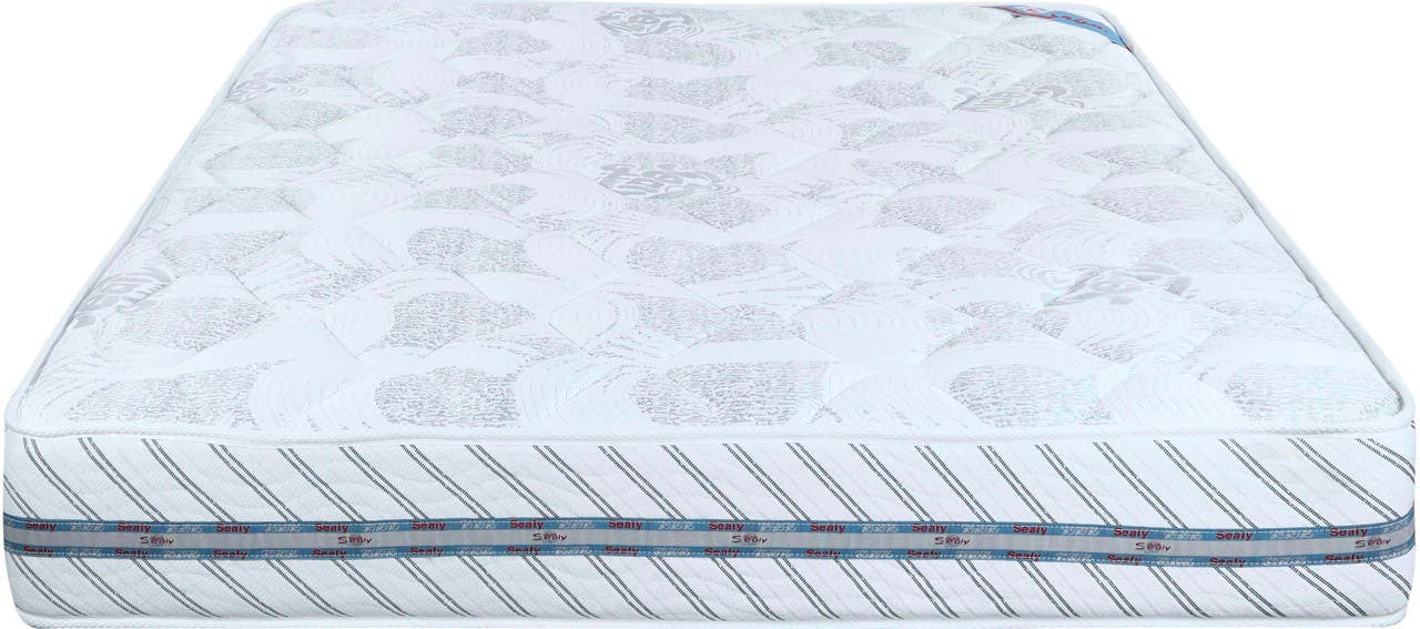 Sealy German Double Net First Rebound Mattress, Connected Coils, 160×195 cm, Height 26 cm - White Grey