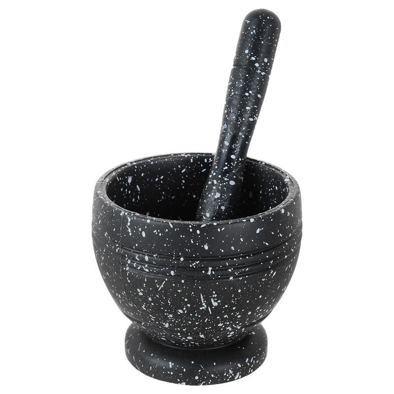 Ivory Mortar & Pestle, 2 pieces, 9×9 cm - Black