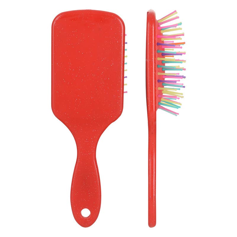 Rectangular Plastic Hair Brush, 5×18 cm red