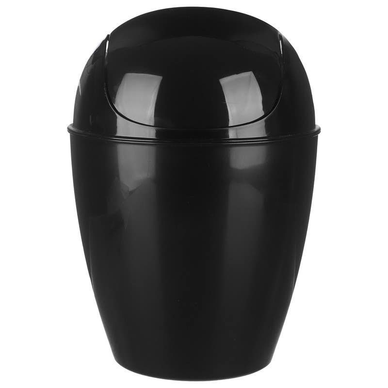 M-Design Plastic Trash Bin, 12 Liter - Black