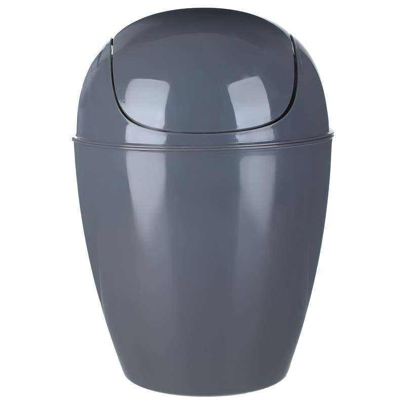 M-Design Plastic Trash Bin, 12 Liter - Grey