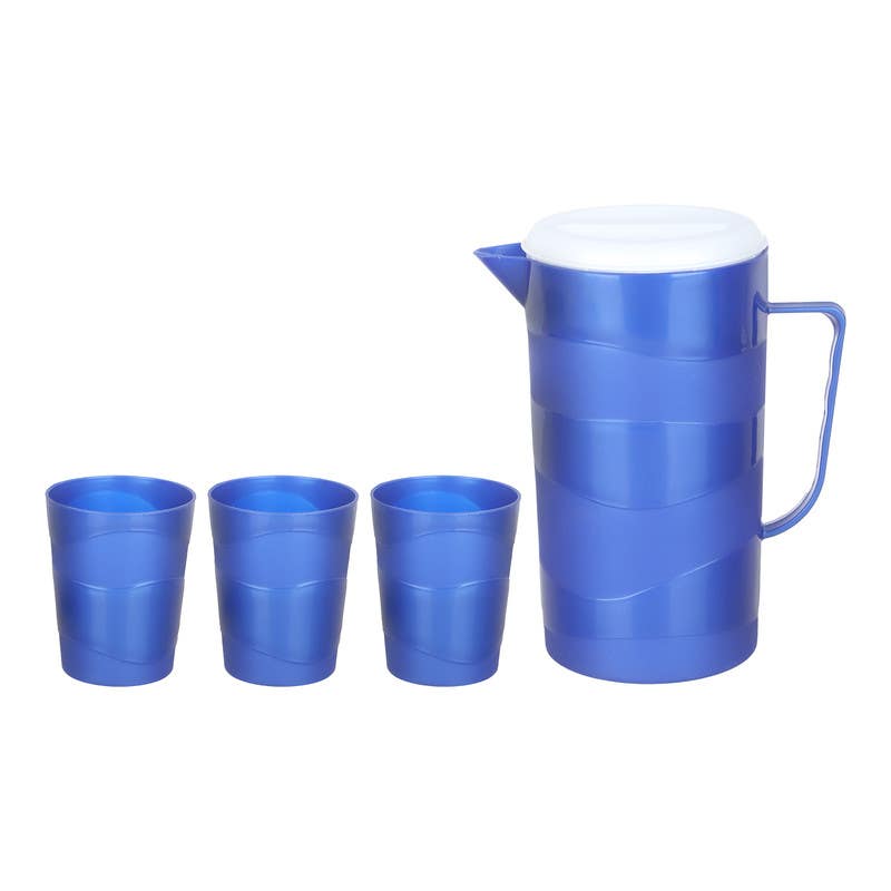 Winner Plast Flask with cups, 4 Pieces - Blue White