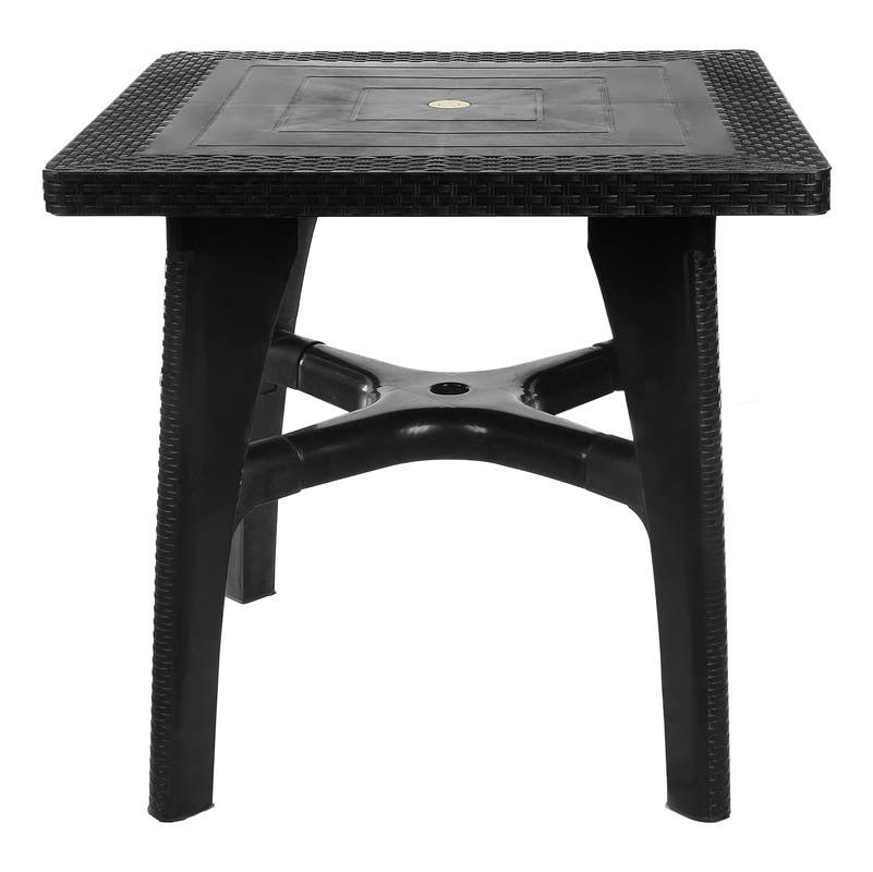 Square plastic table, 79×79×71 cm - Black