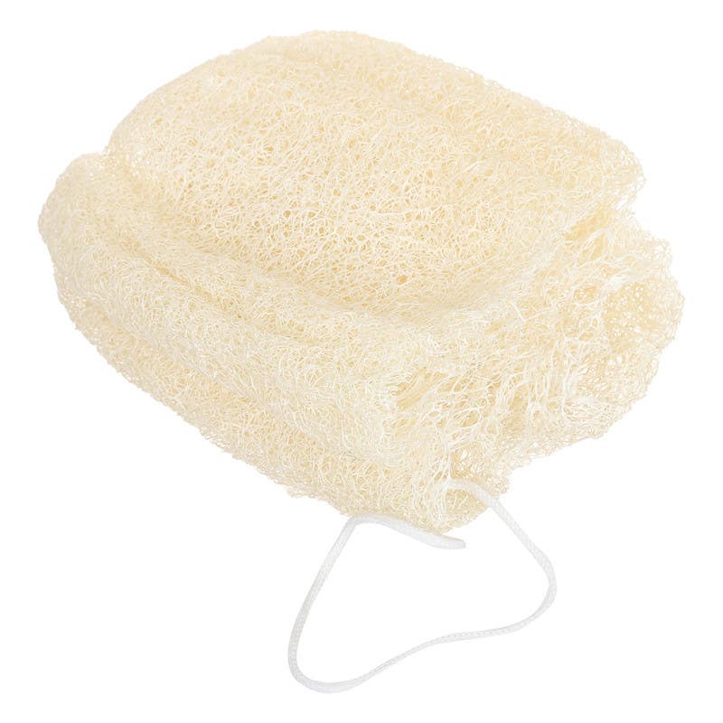 Natural Loofah with Rope, 15 cm - Beige