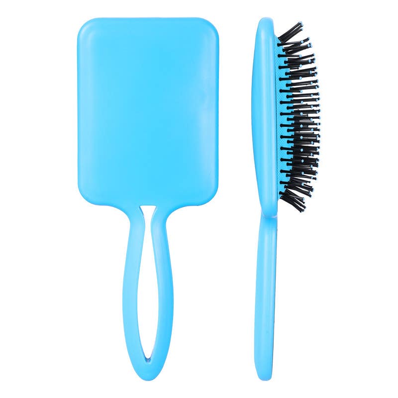 Rectangular Plastic Hair Brush, 8.8×23 cm - Light Blue