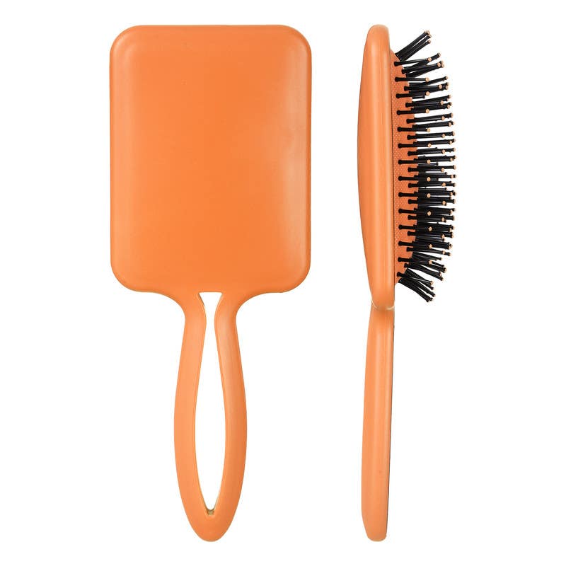Rectangular Plastic Hair Brush, 8.8×23 cm - Orange
