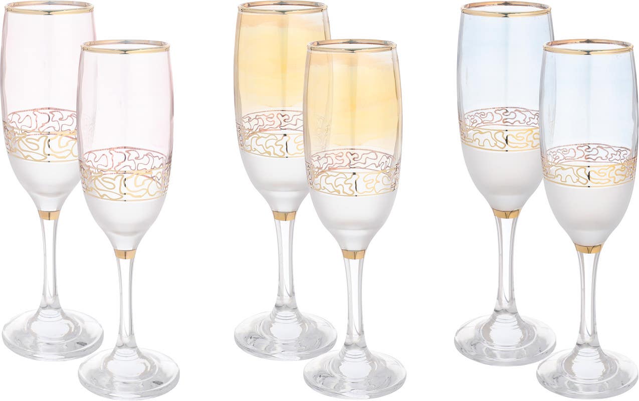Bohemia Glasses Set, 180 ml, 6 Pieces - Multicolor