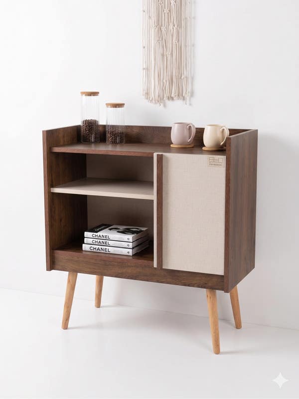 Coffee Corner MDF, 80×35×95 cm - Brown White