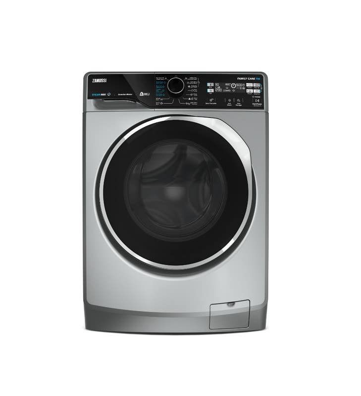 Zanussi ZWF8221SL8 Automatic Front Load Washing Machine, 8 kg, Inverter - Silver