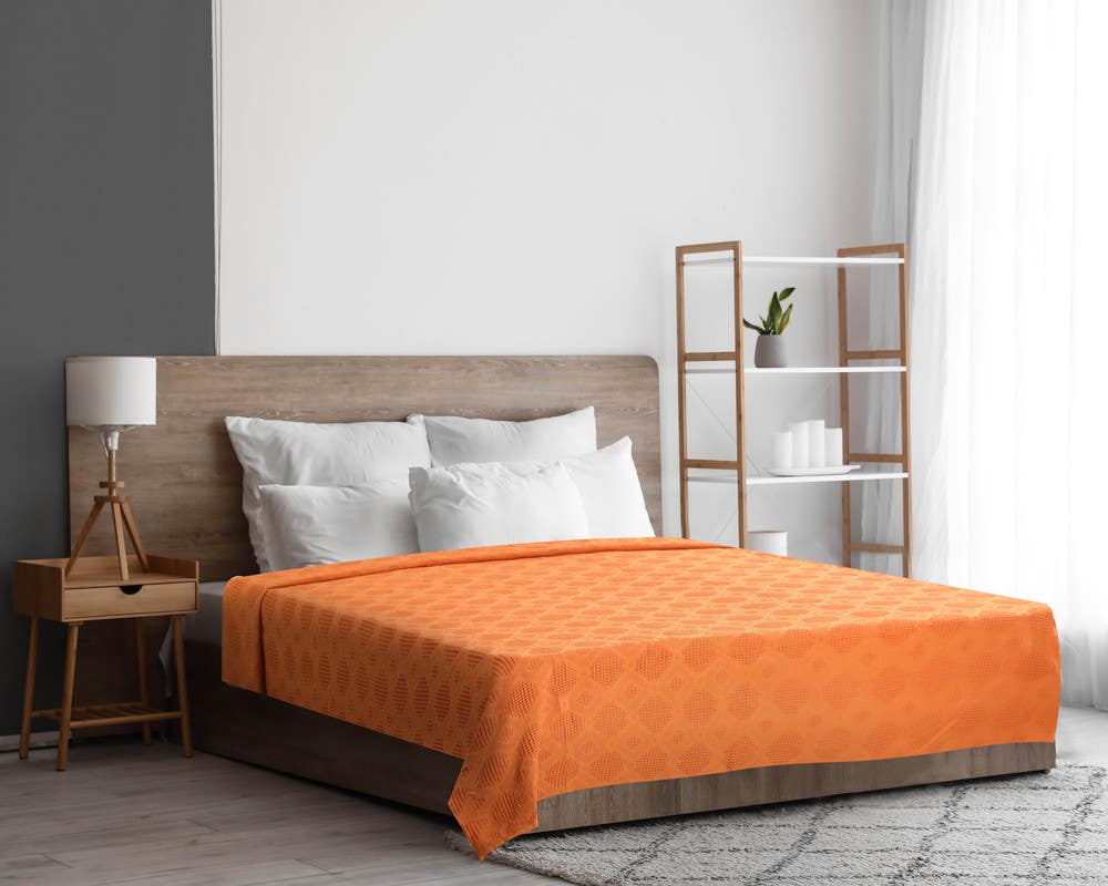 Al Maamoun Jacquard Comforter, 260×240 cm - Orange