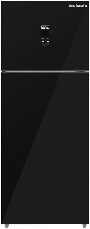 Unionaire URN-400DLBG1A-DTHS No Frost Refrigerator, 330 liters, 2 Doors, Digital Touch Screen, Internal Handle - Black