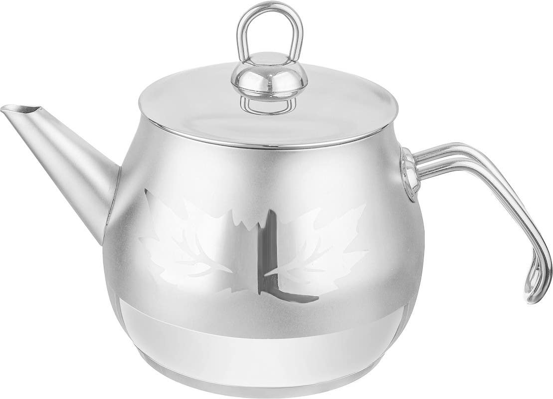 Arzu Celik Stainless Steel Teapot with Handle, 1.5 Liter - Silver