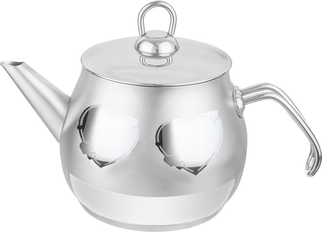 Arzu Celik Stainless Steel Teapot with Handle, 1.5 Liter - Silver