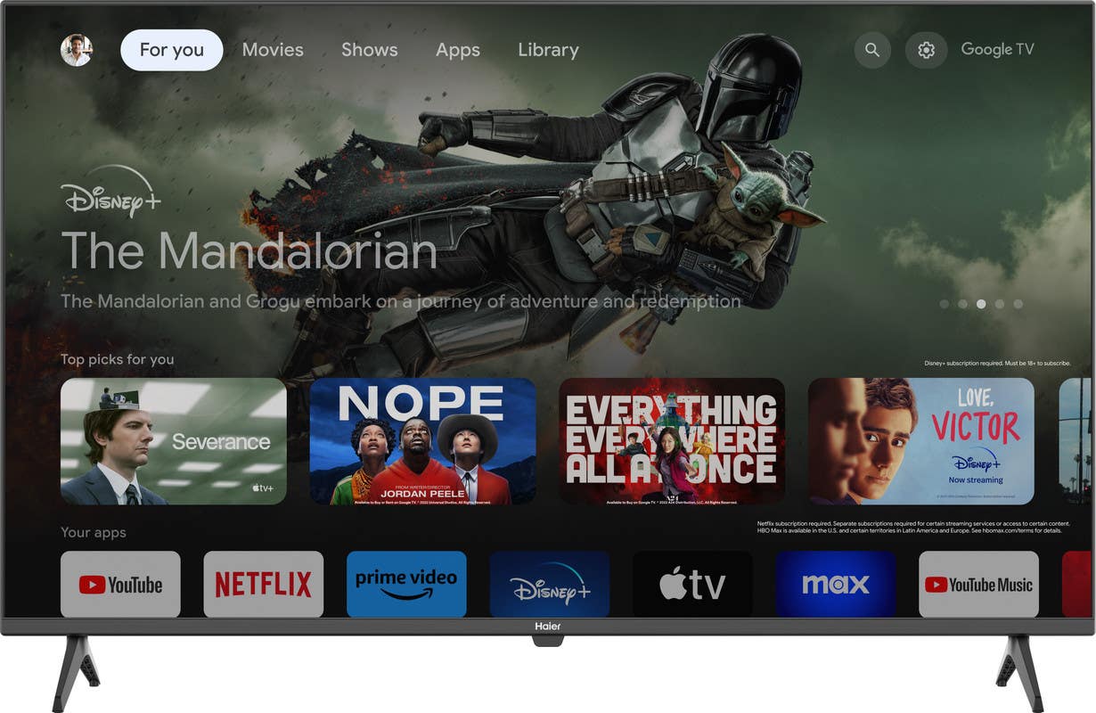 Haier H43K80EF Smart TV, 43 Inch, FHD, LED, with Built-in Receiver - Black