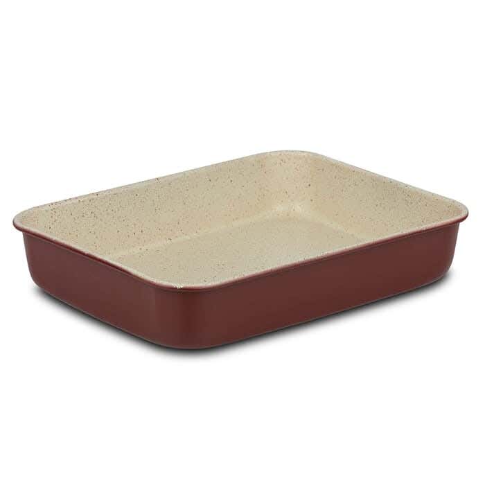 Nava oven tray, ceramic, 34 cm - burgundy