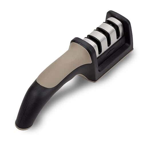 Manual knife sharpener, 21.5 cm, three blades - Beige