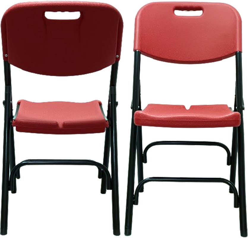 Outdoor Portable Folding Chair Set, 2 Pieces, 87×50×40 cm - Red