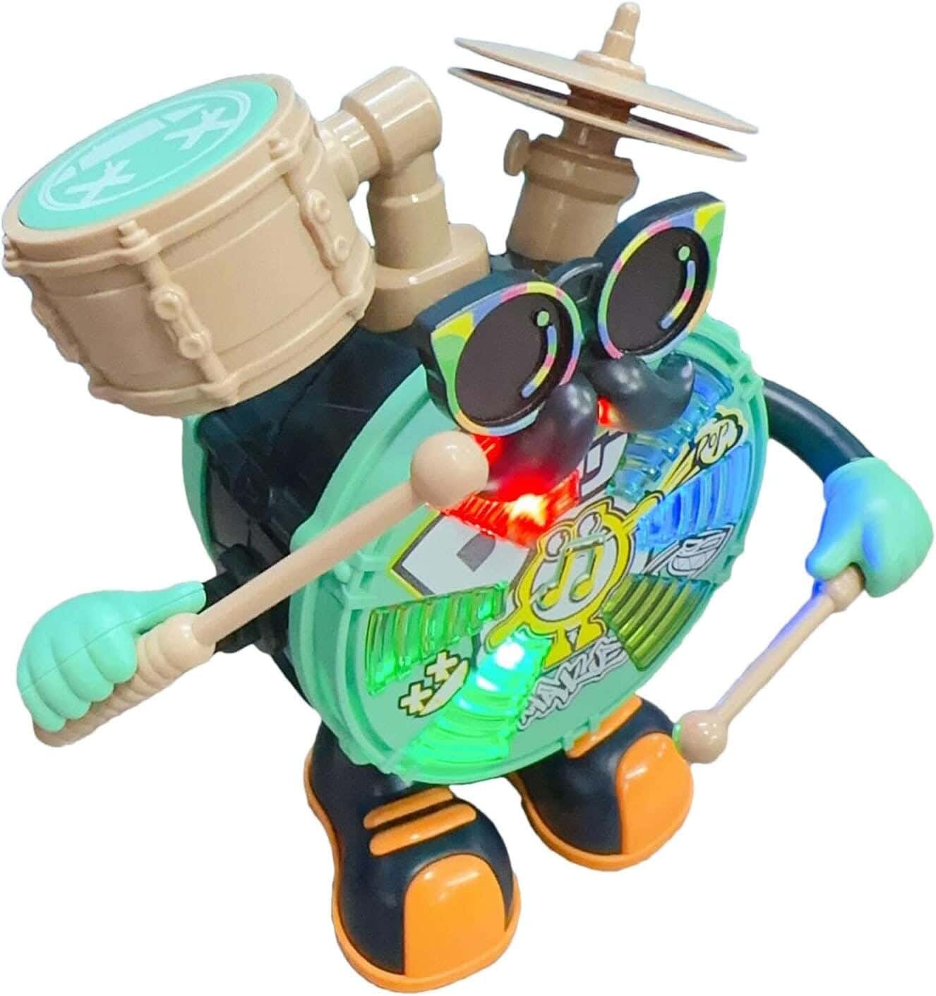 Interactive Dancing Drum Toy With Singing Lights And Cartoon Characters, For Children Aged 3 And Up - Multicolor