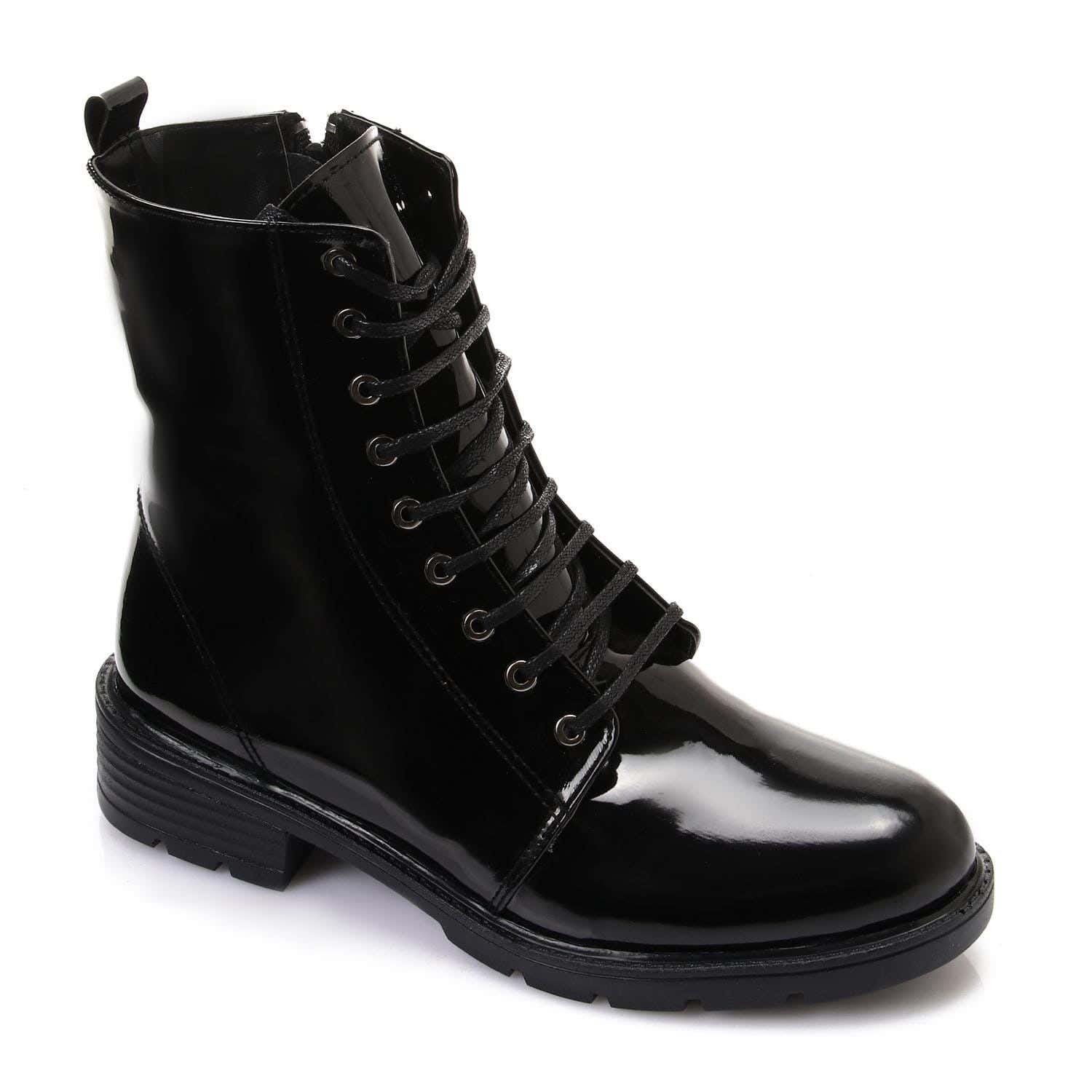 Xo Style Women Mid Heel Leather Ankle Boot