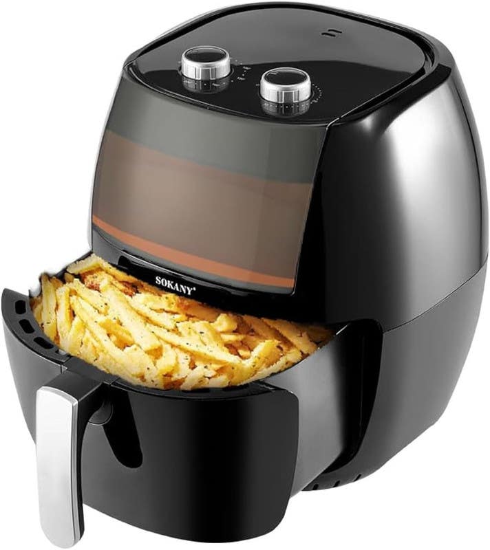 Sokany SK-8013 Digital Air Fryer, 7.7 Liters, 1800 Watt - Black