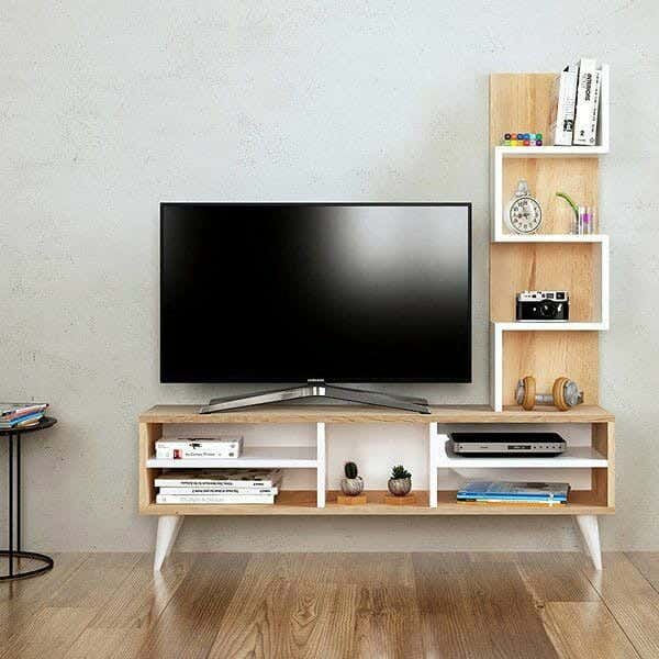 Spanish MDF Tv Unit, 140 × 50 × 30 Cm - Beige White
