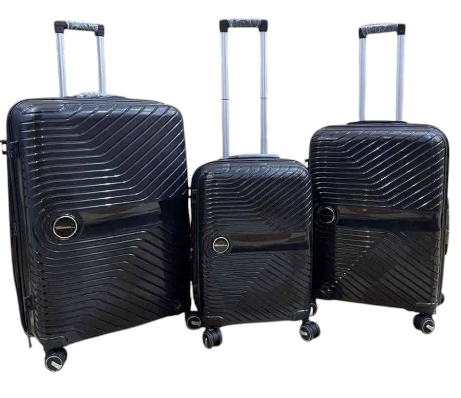 Nour Shopping Travel Bag Set, 3 Pieces, Fiber - Black