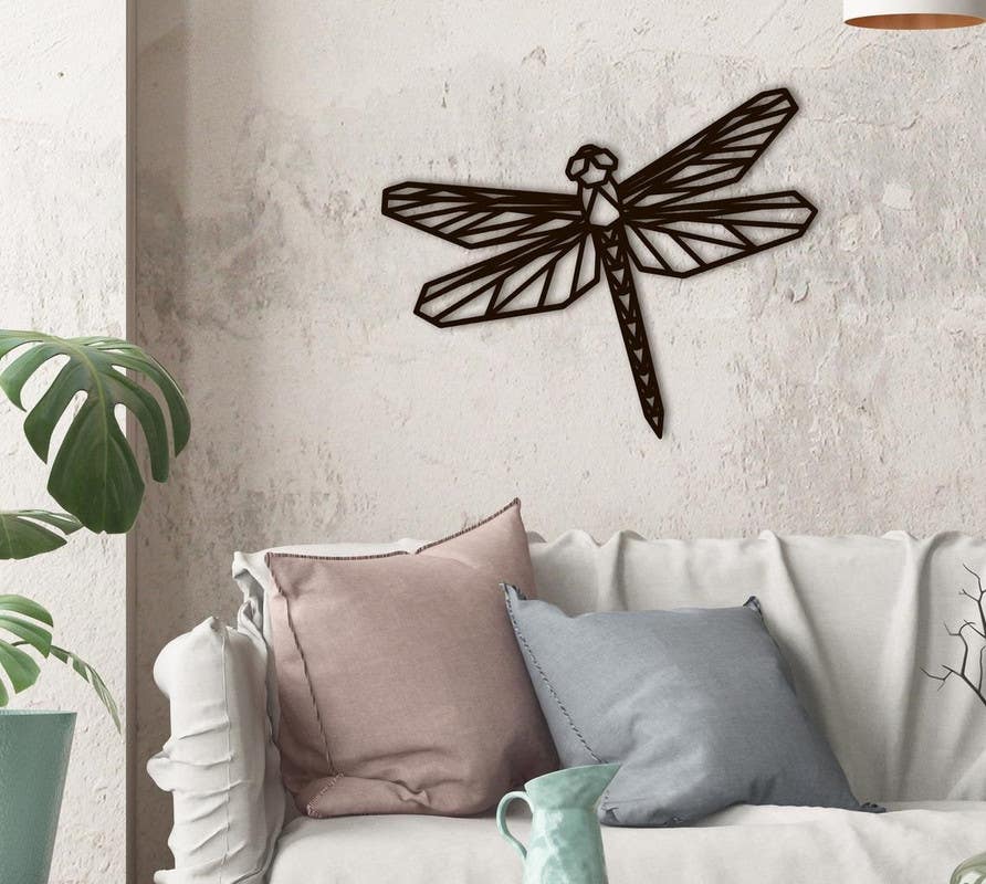 Decorative Wall Hanging, MDF Wood, 53×39 - Black