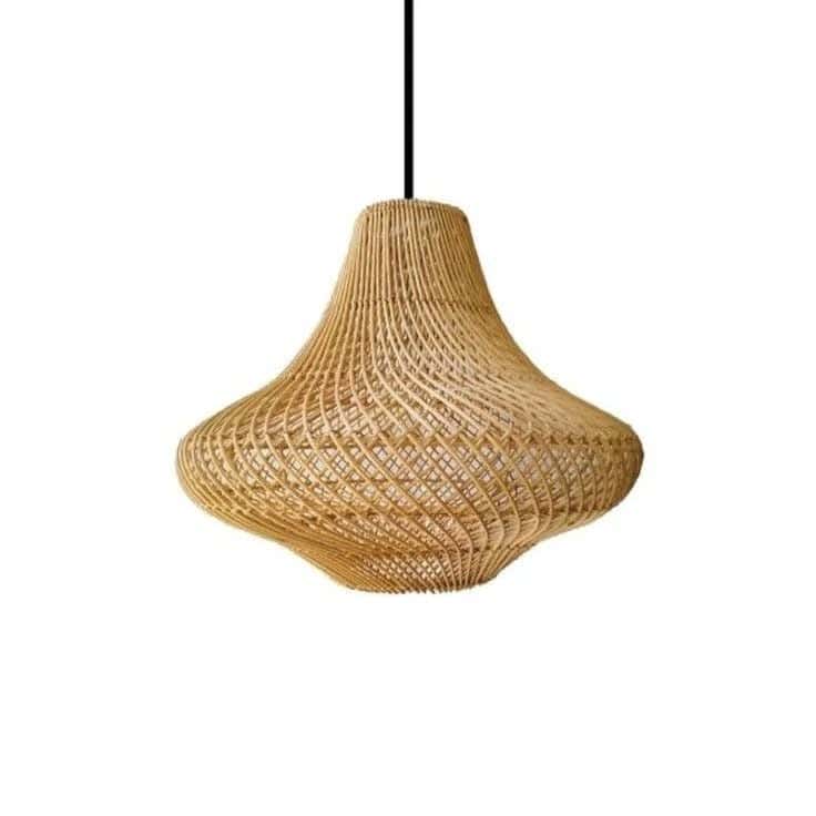Natural Bamboo Chandelier, Handmade, 50X55 Cm - Beige