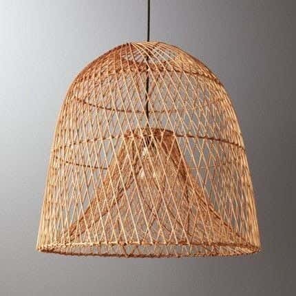 Natural Bamboo Chandelier, Handmade, 40X45 Cm - Beige