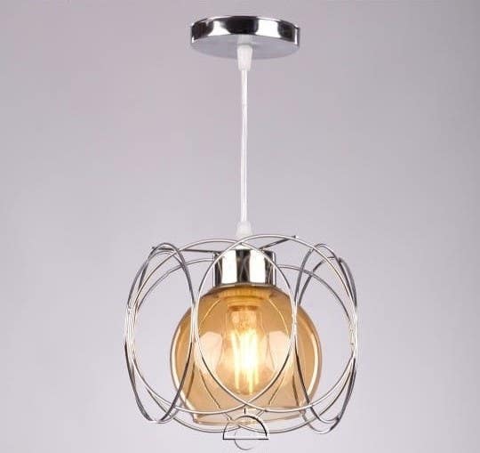 Single ceiling chandelier, 60 x 40 cm - Silver