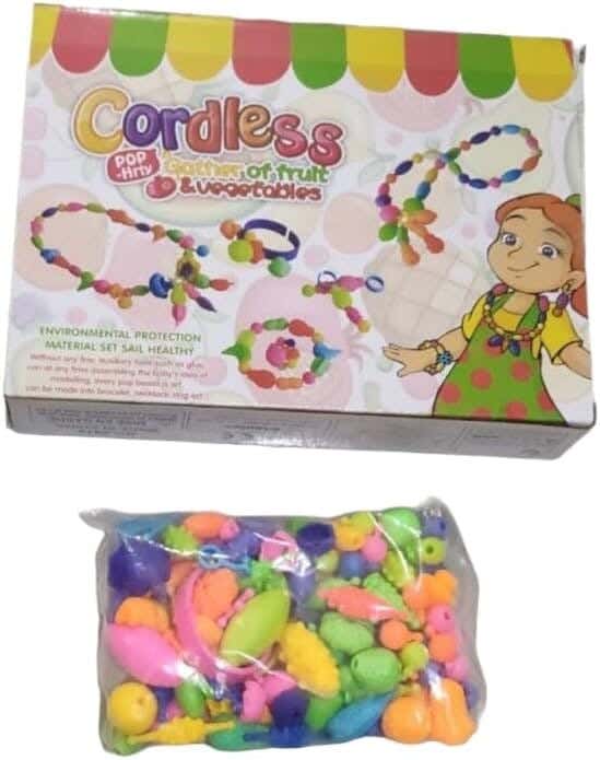 Alsafwa Box Necklace and Accessories for Girls, 120 Pieces - Multicolor