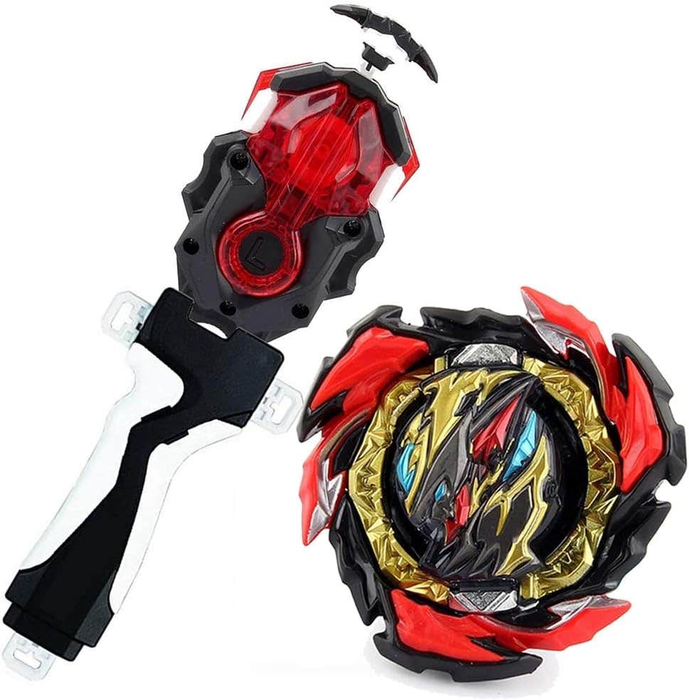 Mopogool Left Right String Design Bey Battling Tops - Black Red