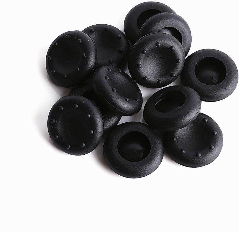 Relian Silicone Controller Thumb Grips Caps for PlayStation, Xbox One, 12 Pieces - Black