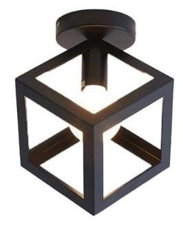 Steel Modern Ceiling Chandelier, 1 Bulb, 40x40 cm - Black