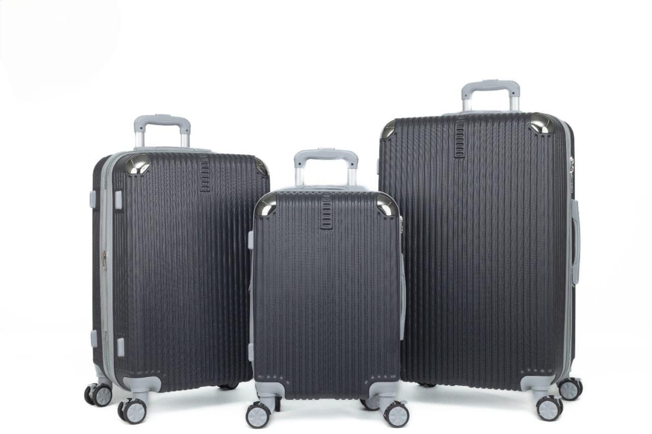 Nour Shopping Travel Bag Set, 3 Pieces, Fiber - Black