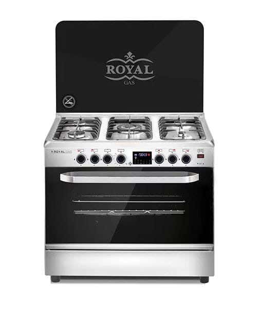 Royal MCP90-C-SS-DOSVS Gas MasterChef Pro Gas Cooker, 5 Burners, 90 x 60 cm - Black Silver