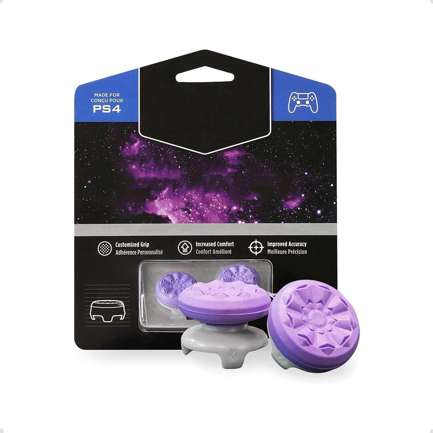 Joyzzz Silicone Controller Thumb Grips Caps for PlayStation, Xbox One, 2 Pieces - Purple