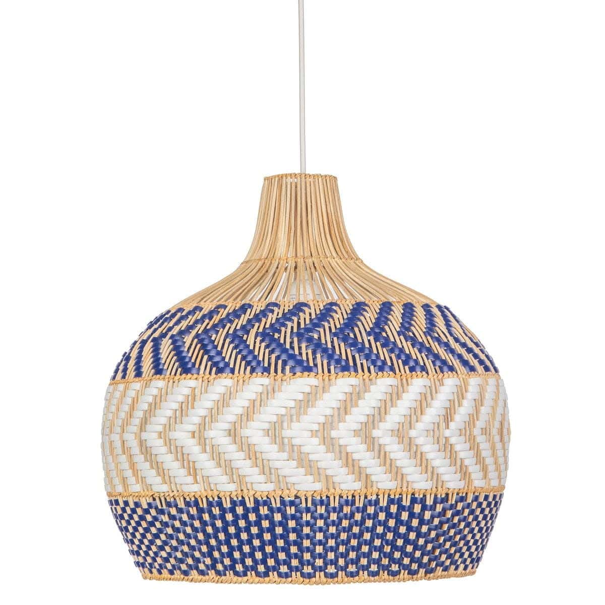 Natural Bamboo Chandelier, Handmade, 40X40 Cm - Navy Beige