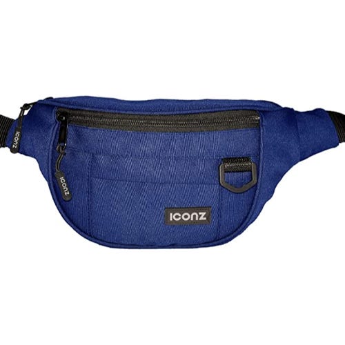 Iconz Waist Bag, Main Compartment With Top Slot, Adjustable Strap - Blue