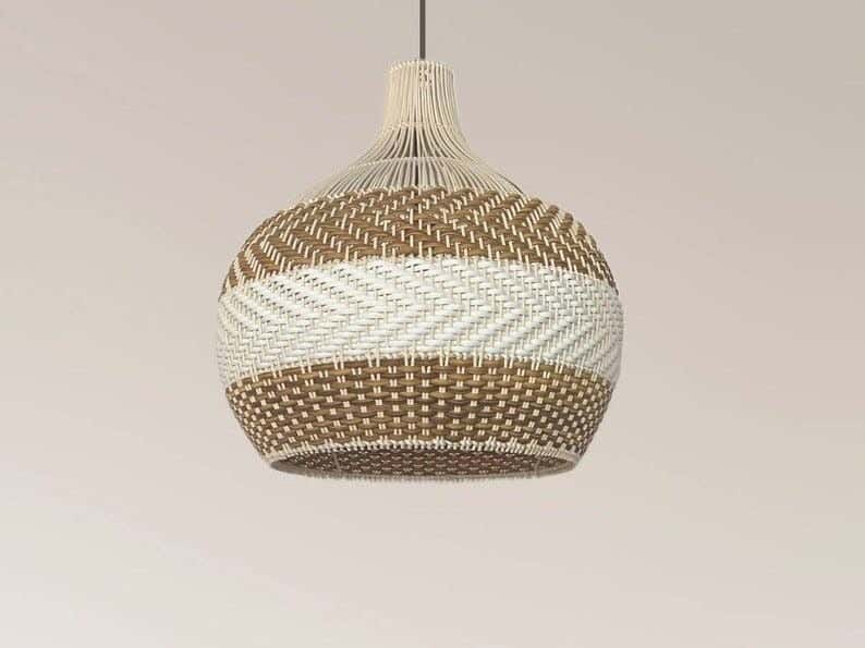 Natural Bamboo Chandelier, Handmade, 40X40 Cm - Beige Brown
