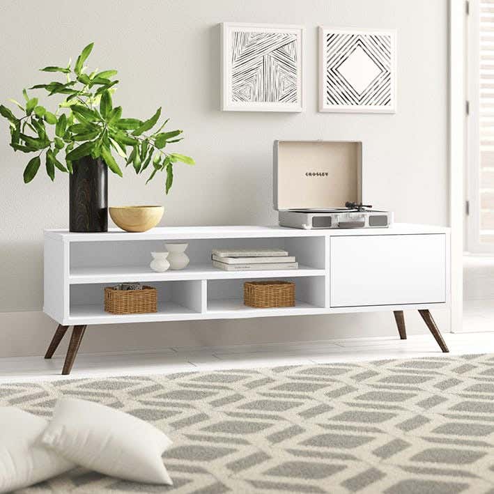 MDF Wooden Tv Table, 150X48X30 Cm - White