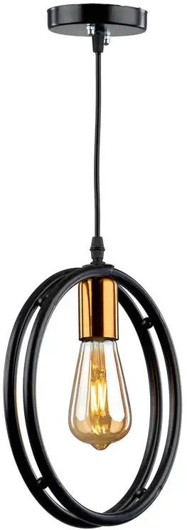 Steel Modern Ceiling Chandelier, 1 Bulb, 50x30 cm - Black