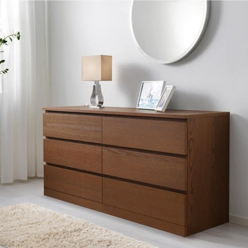 6-drawer unit, MDF, 120x70 cm - Brown
