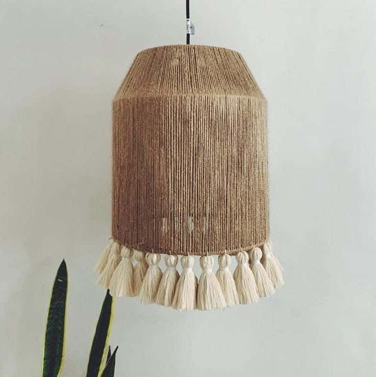 Natural Bamboo Chandelier, Handmade, 30X35 Cm - Beige