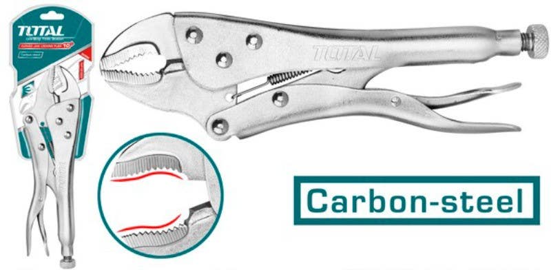 Total THT191003 Metal Locking Plier, 10 Inch - Silver