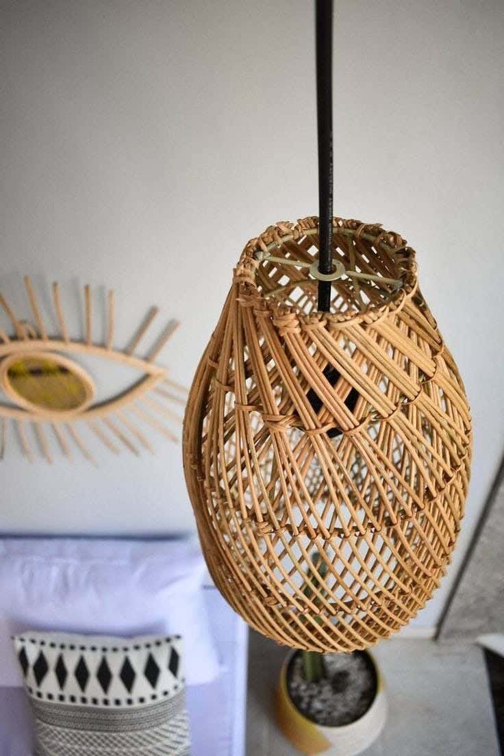 Handmade Natural Bamboo Lampshade, 40X45 Cm - Beige