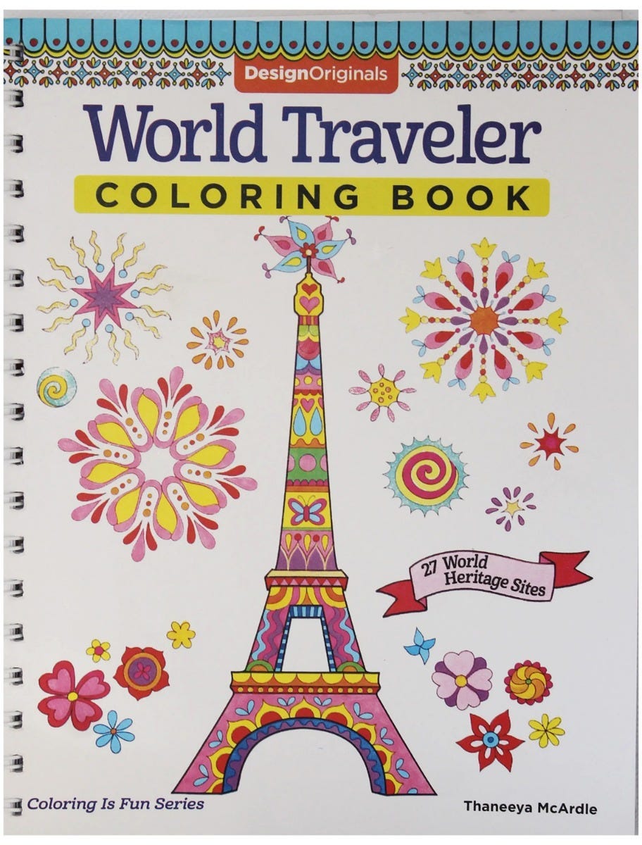 Nahdet Misr World Traveler Coloring Book 27 World Heritage Sites - Multicolor