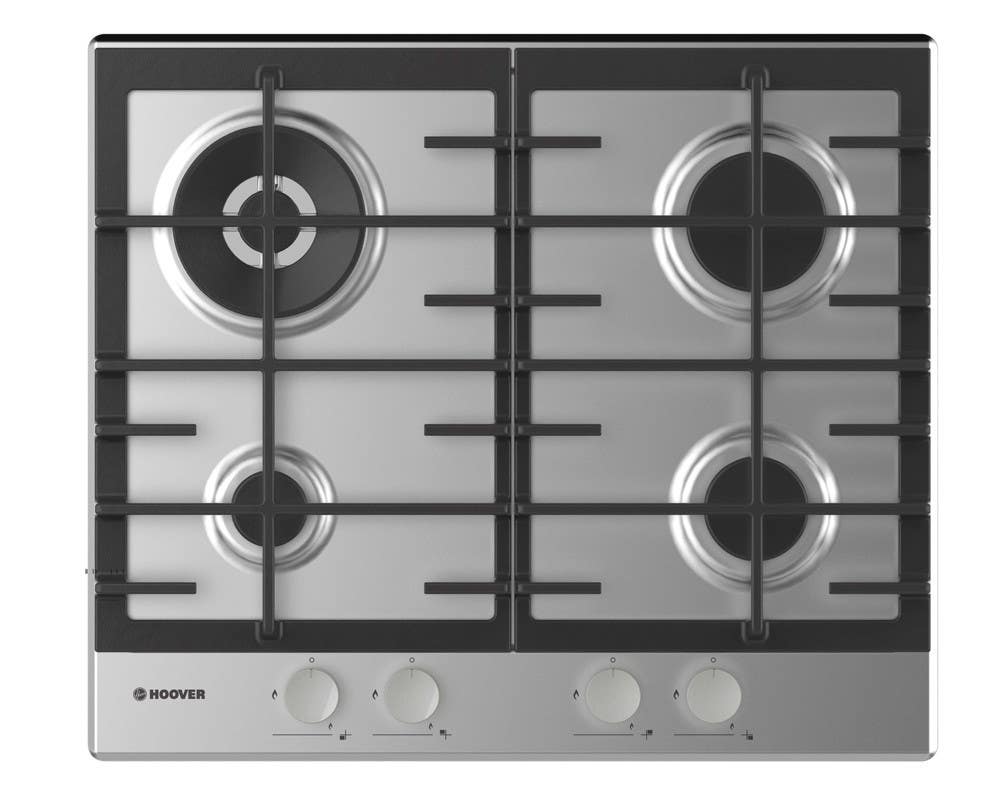 Hoover HHG6BR4MX Built-In Stove, 4 Gas Burners, 60×60 cm - Silver